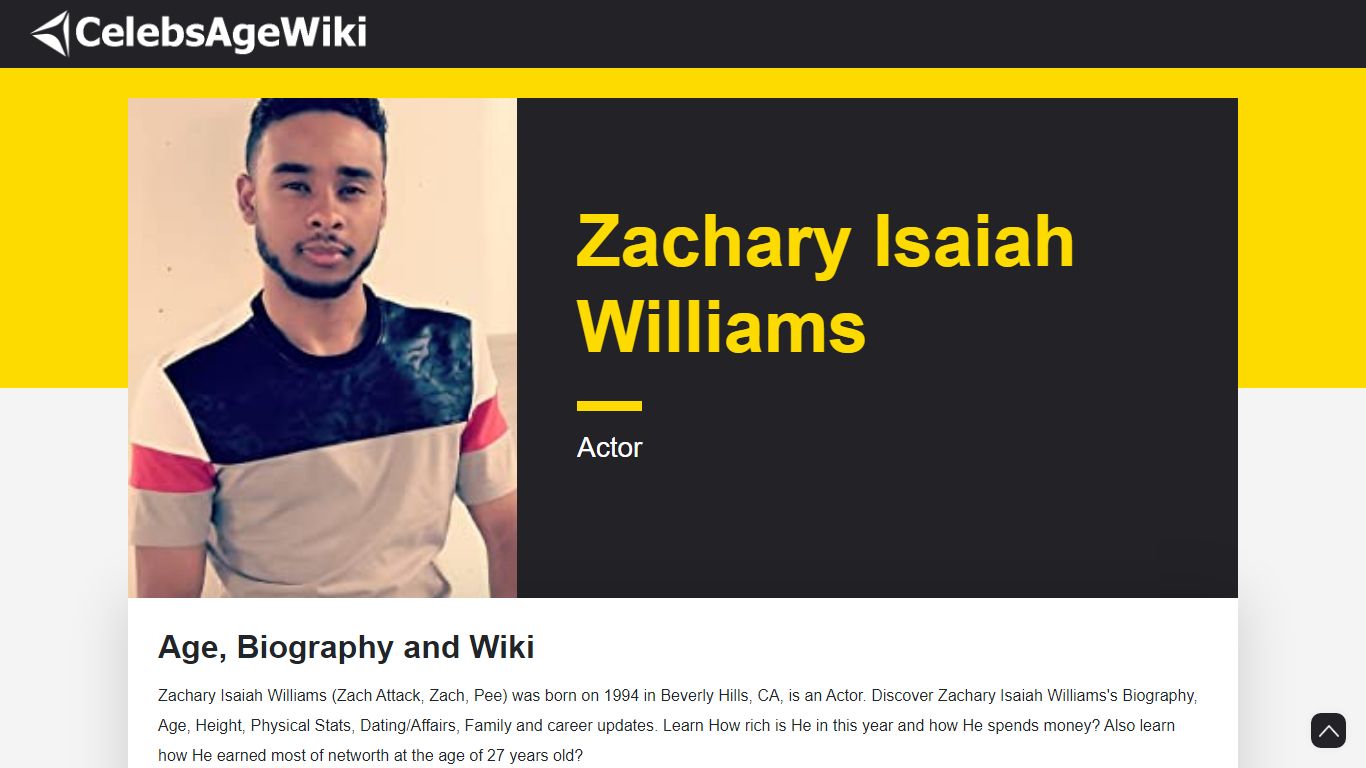 Zachary Isaiah Williams Biography, Age, Height, Wife, Net Worth, Family